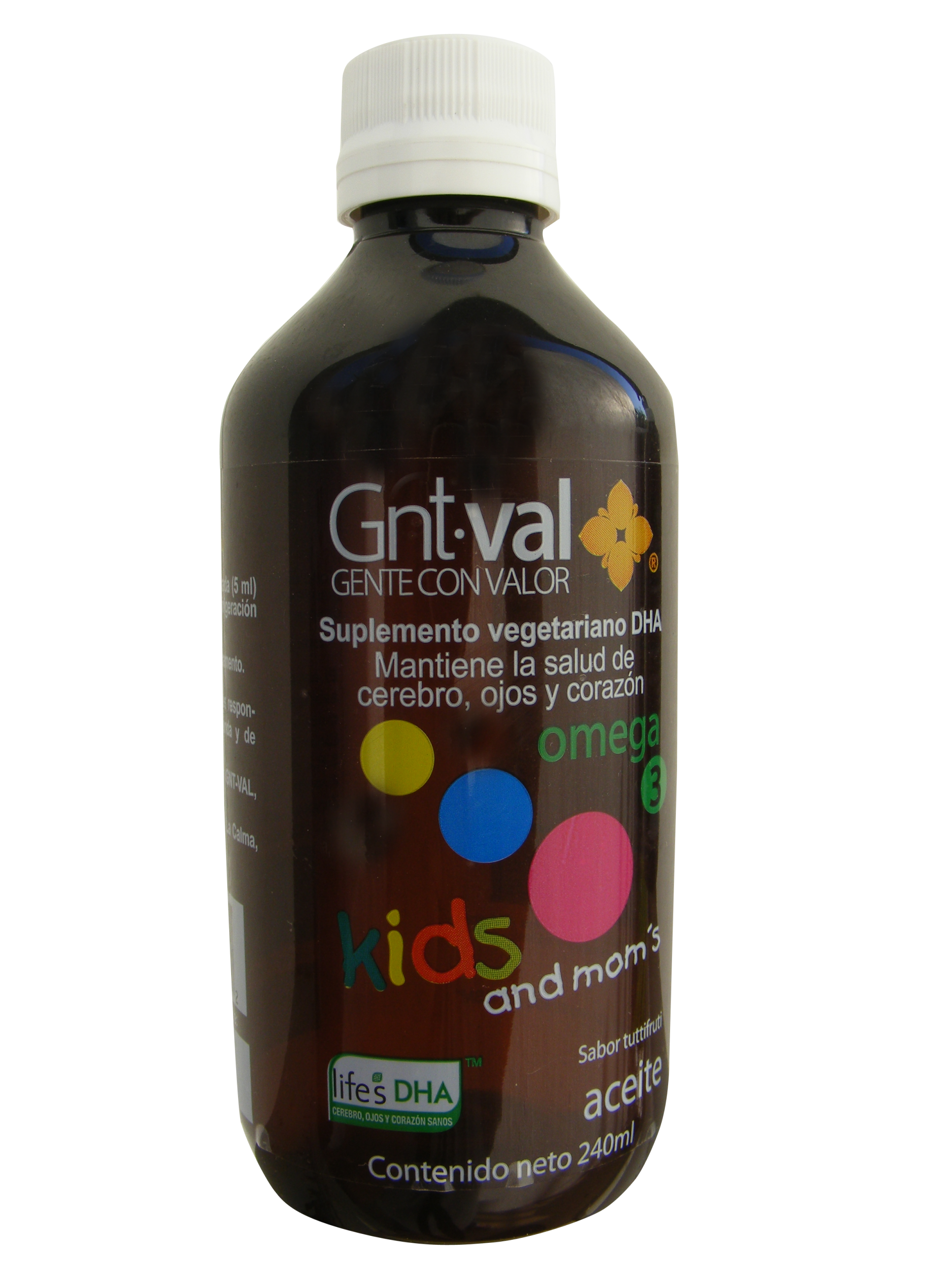 GNT-VAL DHA Kids Líquido Sabor Tutti Frutti, 240 ml